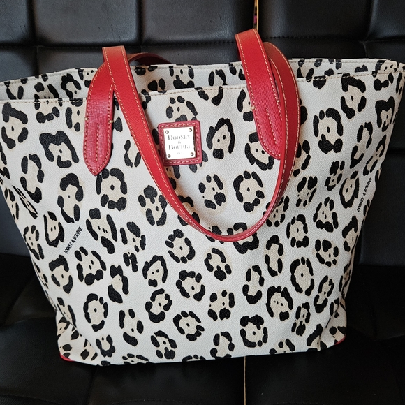 Selling as SET! Matching Dooney & Bourke animal print tote & crossbody red trim! - Picture 5 of 16